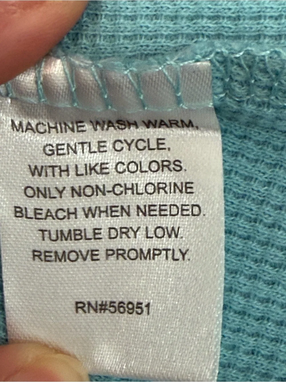 NorthCrest Women’s Plus Aqua Thermal Embroidered Henley Top - Picture 6 of 6